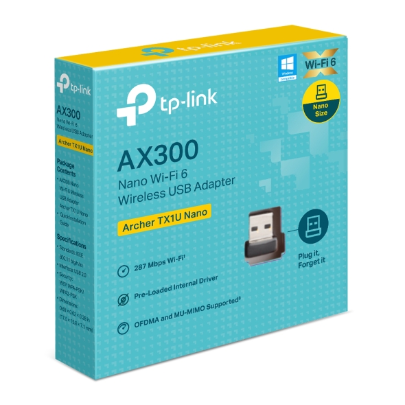 PLACA DE RED USB WIFI (ARCHER TX1U NANO AX300 WIFI 6 DUAL BAND) WIRELESS - TP-LINK - PLACA10244